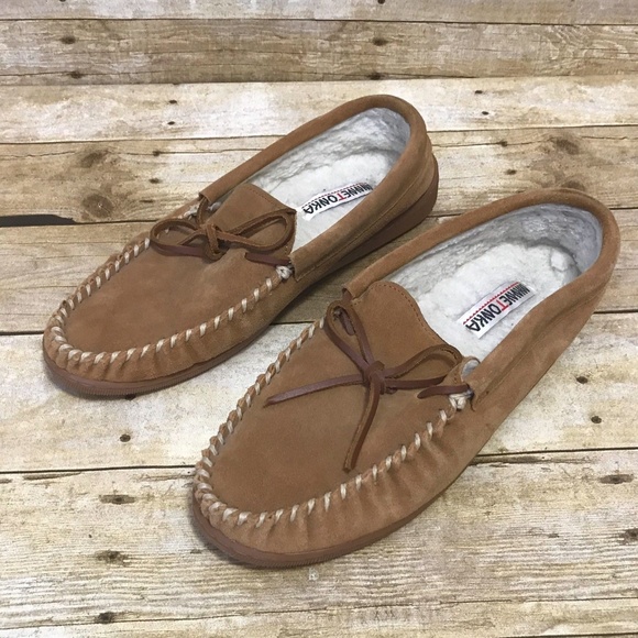Minnetonka Other - Minnetonka Mens 11 M Suede Moccasins Fleece Lined